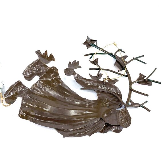 Santa Holding Branch With Birds and Snowman Metal Ornaments Wall Decor Lot of 2 - Picture 6 of 6